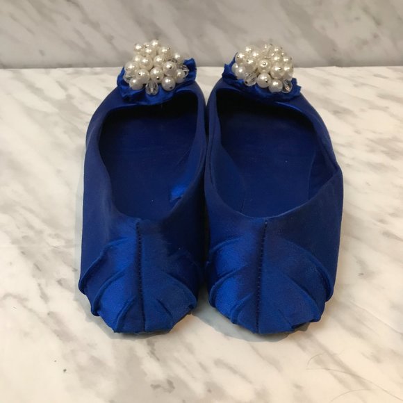 Kate Spade Fanna Satin Ballet Flats Blue Size 7 - Picture 6 of 7